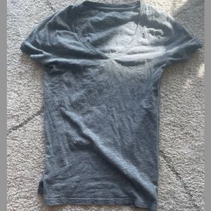Grey V Neck Short Sleeve Tee